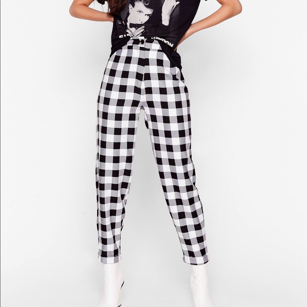 Nasty Gal GinghamMayhem HighWaisted Tapered Pants